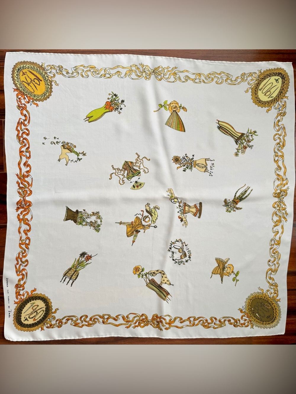 RARE Vintage 1960s Emilio Pucci for Formfit Silk Scarf - Lingerie History Print